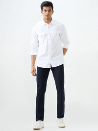 Men Shirt Solid White Slim Fit