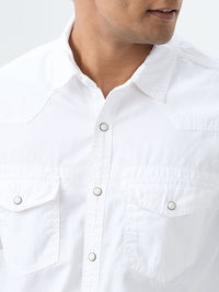 Men Shirt Solid White Slim Fit