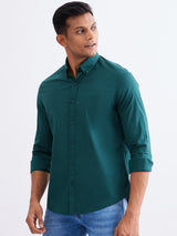 Men Shirt Green Slim Fit