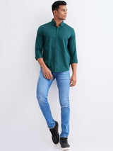 Men Shirt Green Slim Fit