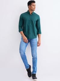 Men Shirt Green Slim Fit