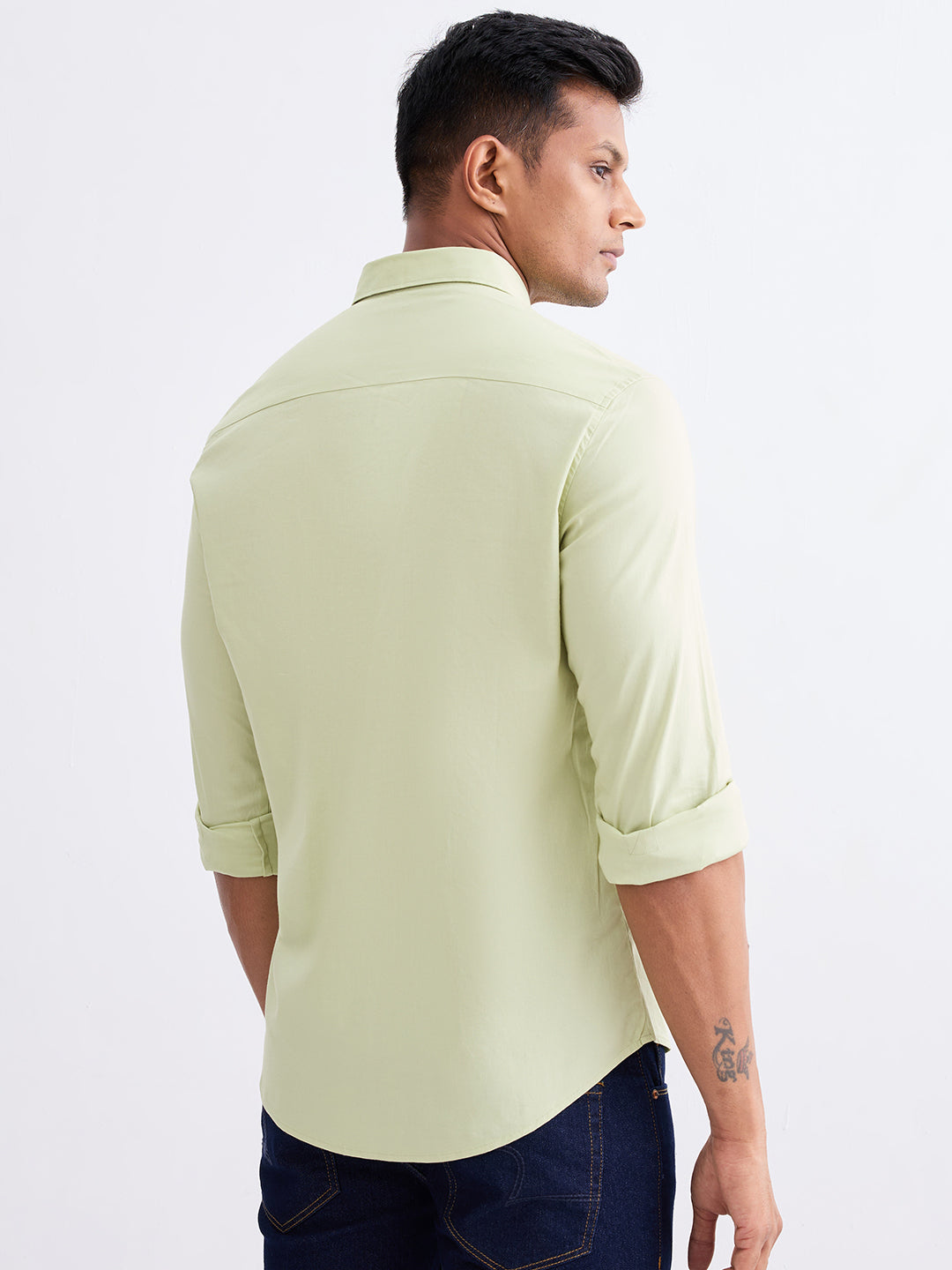 Men Shirt Green Slim Fit
