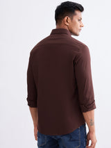 Men Shirt Brown Slim Fit