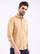 Men Shirt Khaki Slim Fit