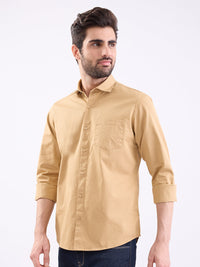 Men Shirt Khaki Slim Fit
