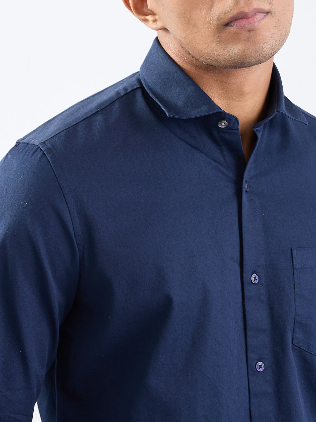 Spykar Navy Blue Slim Fit Casual Shirts For Men