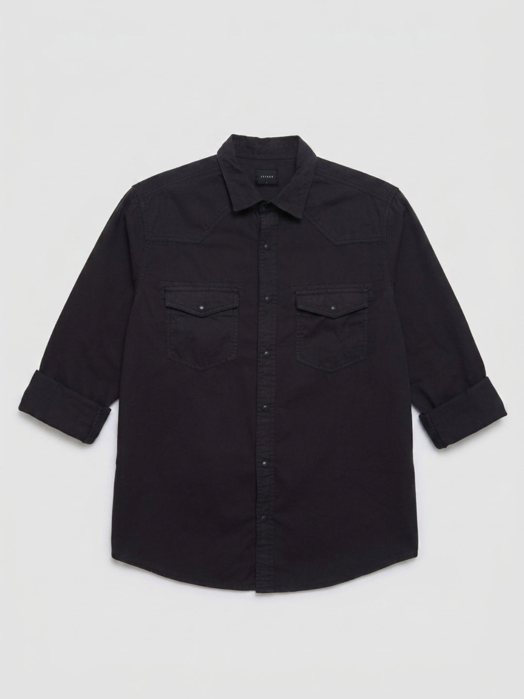Men Shirt Solid Jet Black Regular Fit