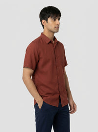 Men Shirt Solid Red Regular Fit