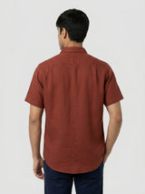 Men Shirt Solid Red Regular Fit