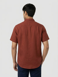 Men Shirt Solid Red Regular Fit