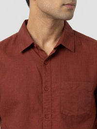 Men Shirt Solid Red Regular Fit