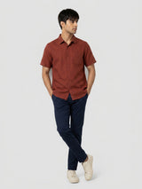 Men Shirt Solid Red Regular Fit