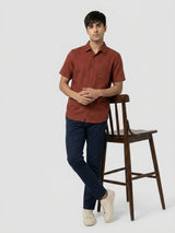 Men Shirt Solid Red Regular Fit