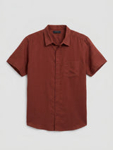 Men Shirt Solid Red Regular Fit
