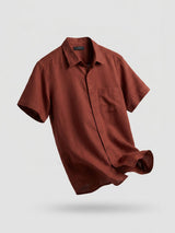Men Shirt Solid Red Regular Fit