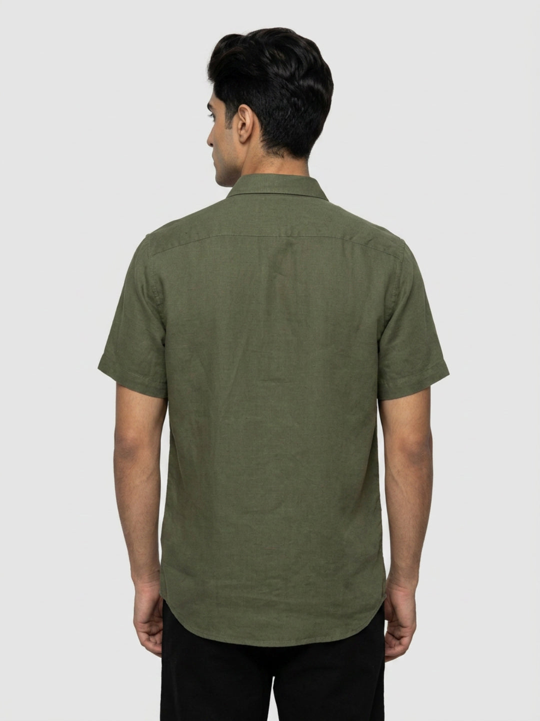 Men Shirt Solid Green Regular Fit