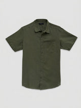 Men Shirt Solid Green Regular Fit