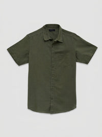 Men Shirt Solid Green Regular Fit
