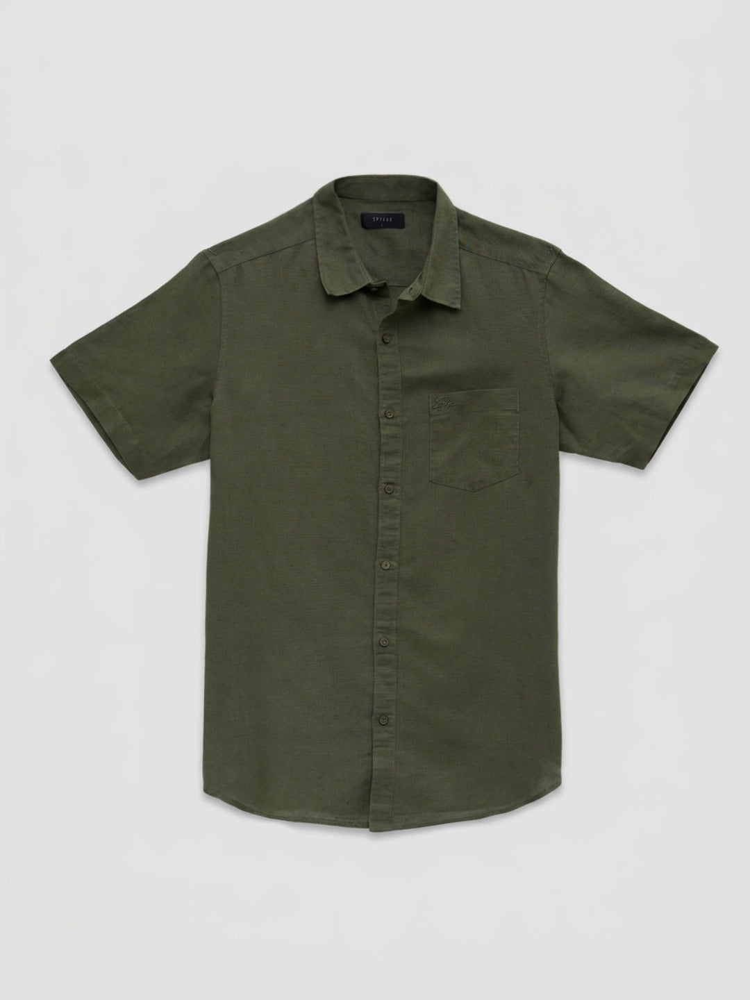 Men Shirt Solid Green Regular Fit