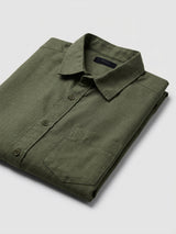 Men Shirt Solid Green Regular Fit