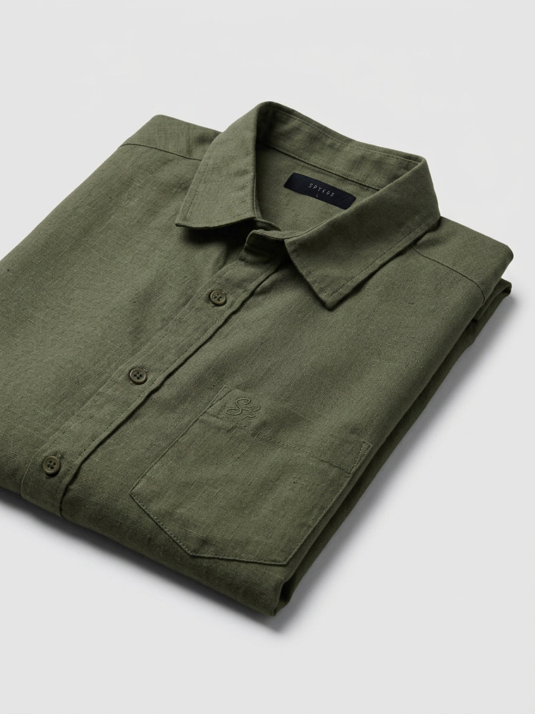 Men Shirt Solid Green Regular Fit