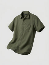 Men Shirt Solid Green Regular Fit