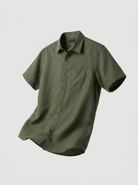 Men Shirt Solid Green Regular Fit