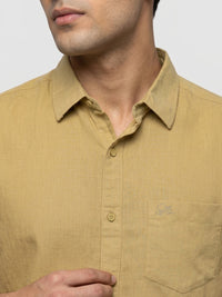 Men Shirt Solid Green Regular Fit