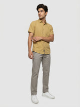 Men Shirt Solid Green Regular Fit