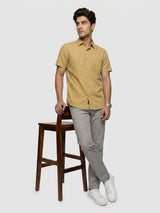 Men Shirt Solid Green Regular Fit