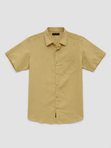 Men Shirt Solid Green Regular Fit