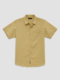 Men Shirt Solid Green Regular Fit