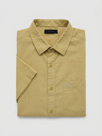 Men Shirt Solid Green Regular Fit