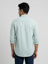 Men Shirt Solid Green Regular Fit
