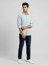 Men Shirt Solid Green Regular Fit