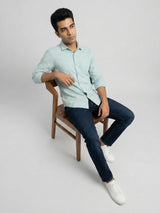 Men Shirt Solid Green Regular Fit