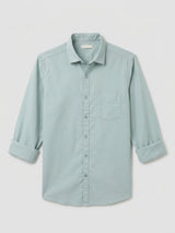 Men Shirt Solid Green Regular Fit