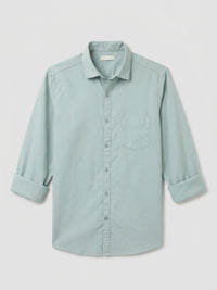 Men Shirt Solid Green Regular Fit