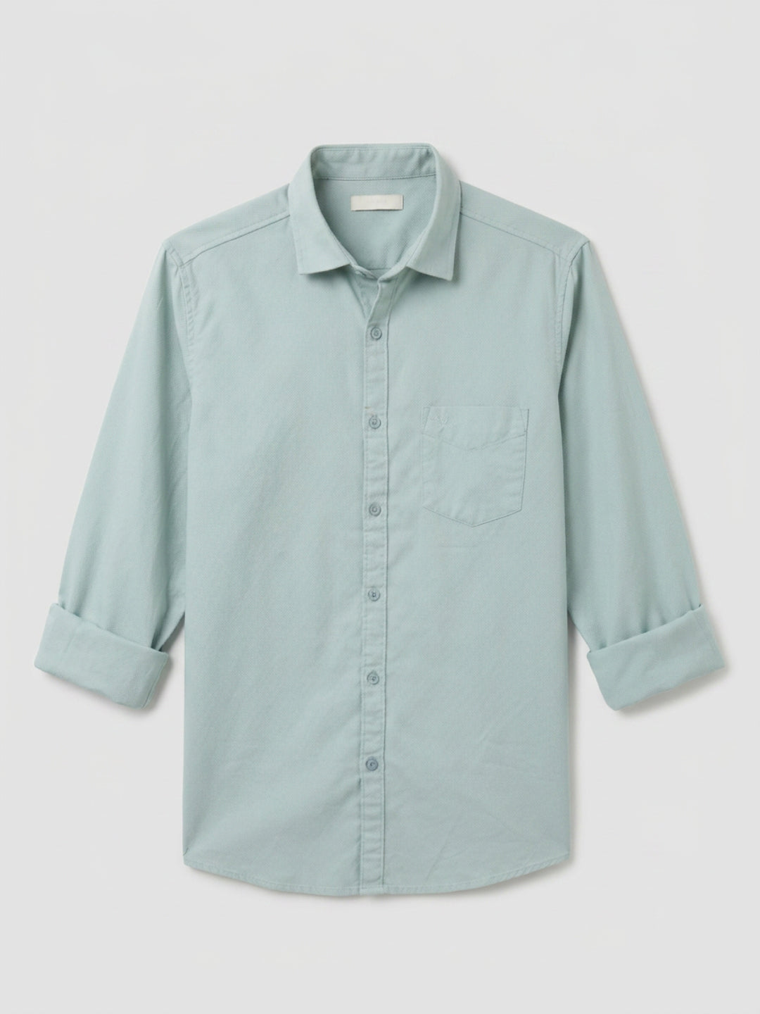 Men Shirt Solid Green Regular Fit