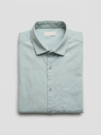 Men Shirt Solid Green Regular Fit