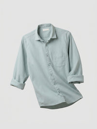 Men Shirt Solid Green Regular Fit