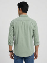 Men Shirt Solid Green Regular Fit