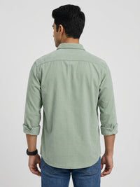 Men Shirt Solid Green Regular Fit