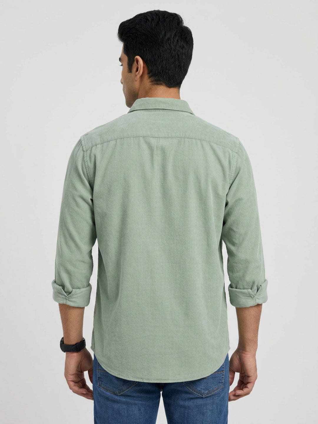 Men Shirt Solid Green Regular Fit