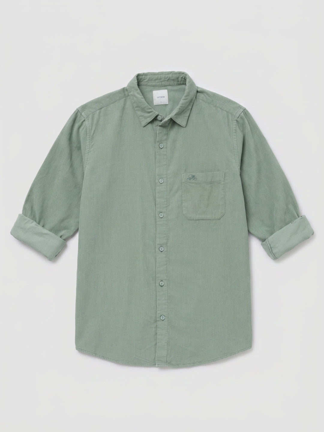 Men Shirt Solid Green Regular Fit
