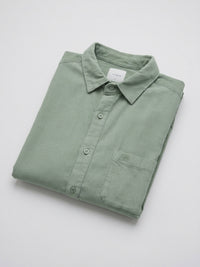 Men Shirt Solid Green Regular Fit