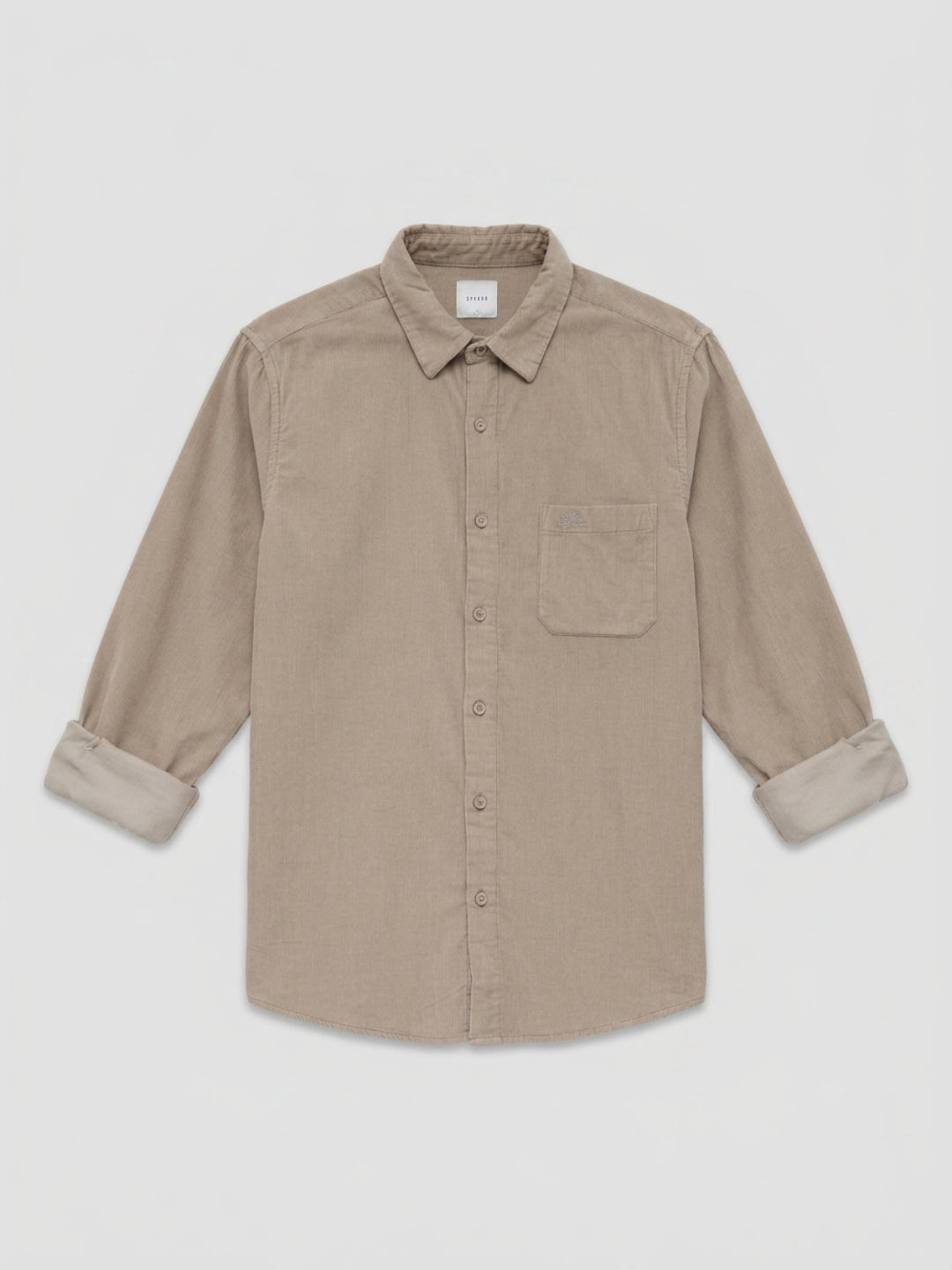 Men Shirt Solid Beige Regular Fit