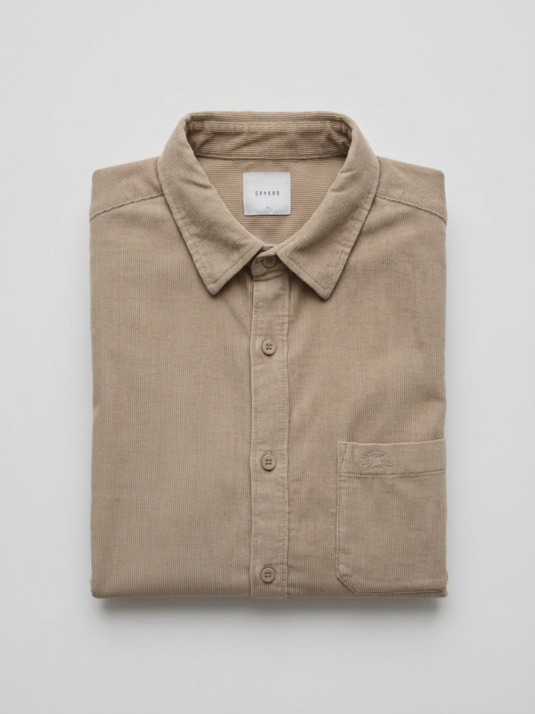 Men Shirt Solid Beige Regular Fit