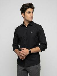 Men Shirt Solid Black Regular Fit