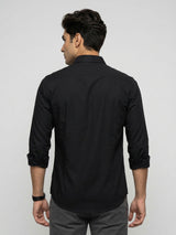 Men Shirt Solid Black Regular Fit
